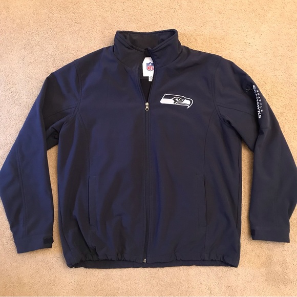 NFL Other - NFL Seattle Seahawks Stadium Jacket Adult Size Large Soft Shell Fleece Dark Blue